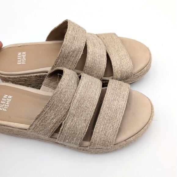 Eileen Fisher Mayla Jute Wedge Espadrille Sandal Women's Natural Size US8 EU38.5 - Picture 10 of 12